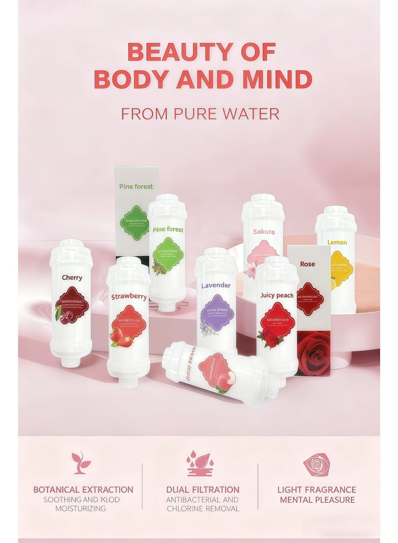 general Newly upgraded vitamin fragrance bead shower filter, with more fragrance options, highly efficient water filtration and purification (suitable for hard water), effectively removes chlorine and rust, helps improve hair loss and dry skin, enjoy spa-level aromatherapy, soothe the mind and body, safe and non-toxic, (pine and lavender) 100g - Image 5